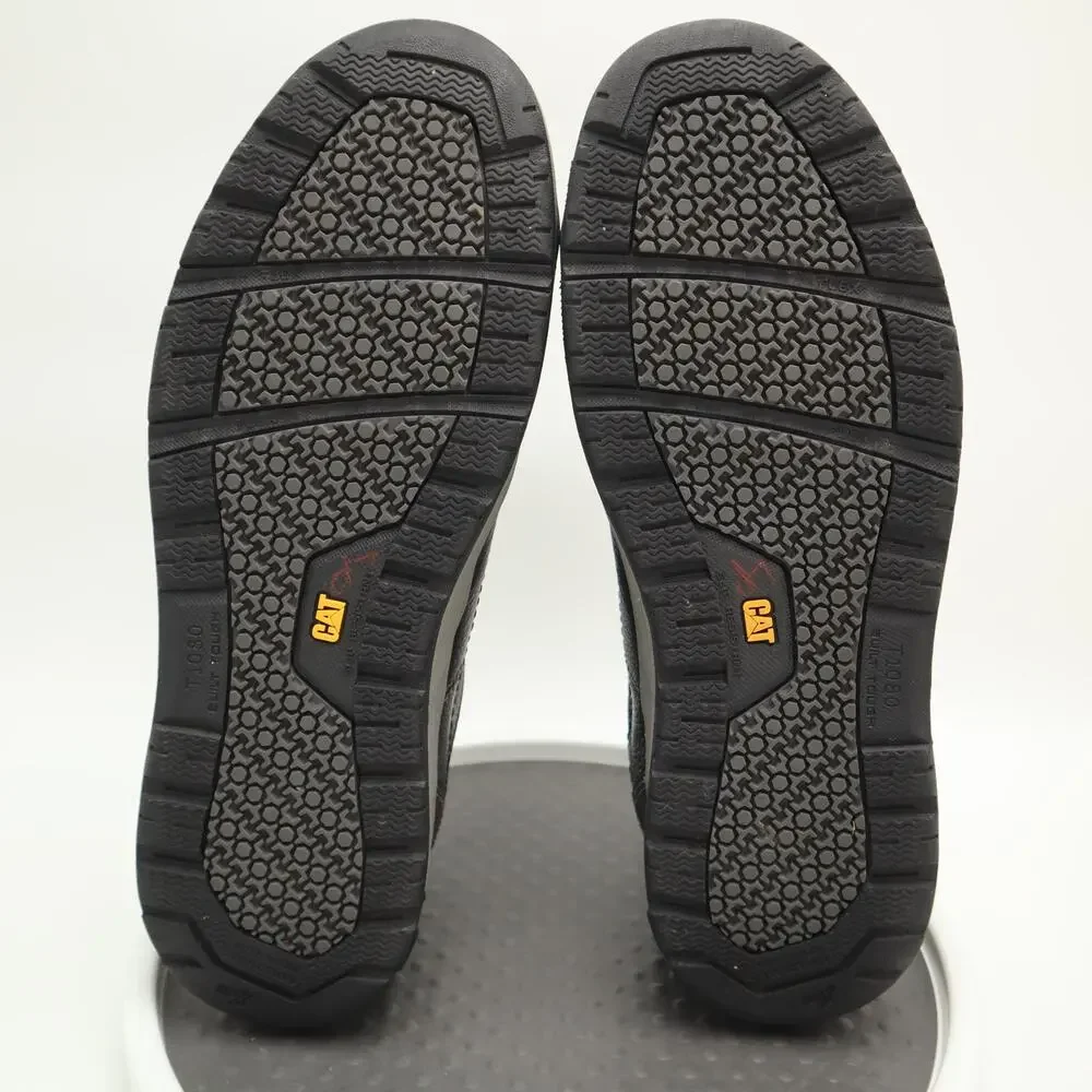 Caterpillar Steel Toe Mens Size 12 Shoes Brode Working Black Leather Low Top